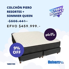 Colchón Piero Resortes más Sommier Queen