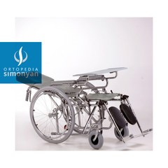 Silla acero reclinable, desmont., ruedas 60/20cm neum./polyaire, ancho 41/60cm. - Ortopedia Simonyan
