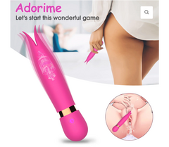 Golfinho Vibrador Mini Bastão com Ponta Dupla Recarregável