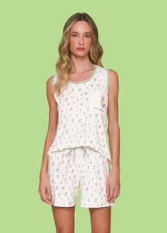 Pijama Regata Short Di Fiori - comprar online