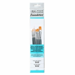 Set Foundation Acuarela Pinceles Sinteticos Winsor & Newton x6unid