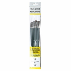 Set Foundation Acrilicos W&N - 6 Pinceles Sinteticos