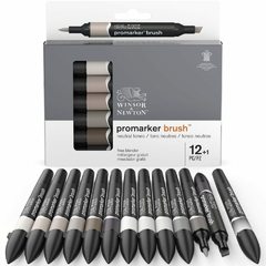 Image of Set Brushmarker Winsor & Newton x12unid+ 1 Blender