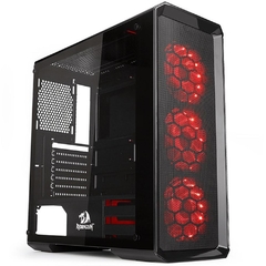 Gabinete Gamer Redragon Grimlock, Mid Tower, Com 3 Fans RGB, Vidro Temperado, Black GC-602