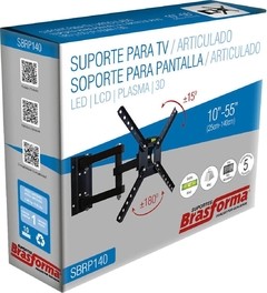 SUPORTE PARA TV LCD DE 10" A 55" SBRP140 PRETO - ARTICULADO, 4 MOVIMENTOS - INCLINAÇÃO DE ATÉ 15° na internet