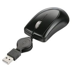 MINI MOUSE ÓPTICO RETRÁTIL USB MO048 BLACK PIANO 800DPI CABO RETRÁTIL - 3 BOTÕES COM SCROLL - MULTILASER