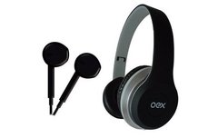 COMBO OEX TWIN DUAL SOUND HEADSET + FONE DE OUVIDO HF-100 PRETO