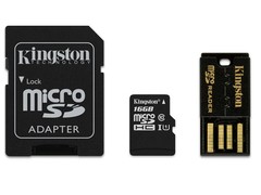 CARTAO DE MEMORIA CLASSE 10 KINGSTON MBLY10G2/16GB MULTIKIT 16GB MICRO SDHC+ADAPTADOR SD+ADAPTADORUSB - comprar online