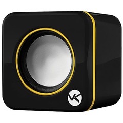 CAIXA DE SOM 2.0 USB 6W RMS (2X 3W) VS-101 PRETA COM DETALHE EM AMARELO - VINIK na internet