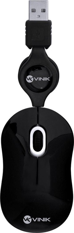 MOUSE ÓPTICO USB RETRÁTIL MR-20 BLACK PIANO na internet