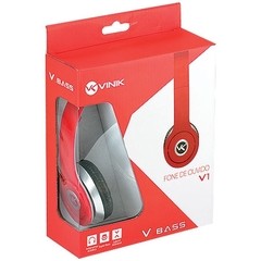 FONE DE OUVIDO MÉDIO V-BASS V1 VERMELHO - VINIK - comprar online