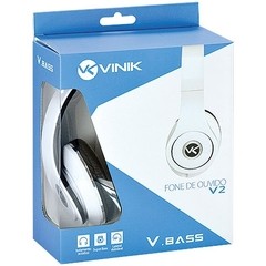 FONE DE OUVIDO GRANDE V-BASS V2 BRANCO - VINIK