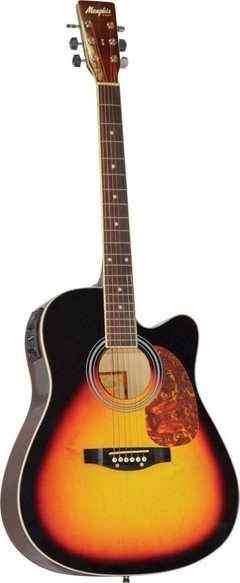 VIOLÃO AÇO ELÉTRICO MD 18 FOLK CUTAWAY NEW SUNBURST, COM EQUALIZADOR ATIVO DE 4 BANDAS E AFINADOR