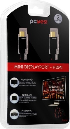 CABO MINI DISPLAY PORT X MINI DISPLAY PORT EM NYLON CORAL 2M B-O - Preech Informática - Informática e suas tecnologias