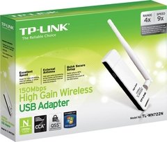 ADAPTADOR USB WIRELESS N 150MBPS 1 ANTENA DESTACÁVEL 4DBI TL-WN722N - comprar online