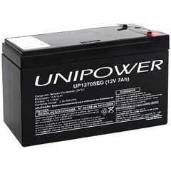 BATERIA 12V 7,0 AH(UP1270SEG)F187, DESTINADA AO MERCADO DE SEGURANÇA - UNIPOWER