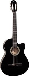 VIOLÃO ELETROACÚSTICO FLAT NYLON CUTAWAY NF-14 CEQ BK PRETO