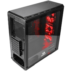 Gabinete Gamer Redragon Grimlock, Mid Tower, Com 3 Fans RGB, Vidro Temperado, Black GC-602 na internet