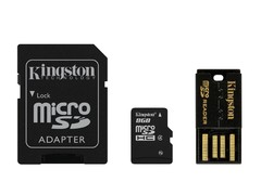 CARTAO DE MEMORIA CLASSE 4 KINGSTON MBLY4G2/8GB MULTIKIT COM MICRO SDHC DE 8GB + ADAPTADOR SD + ADAPTADOR USB - comprar online