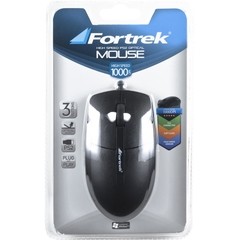 Mouse USB 1000dpi OM-101BK Preto FORTREK - loja online