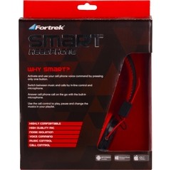 Fone de Ouvido com Microfone para Celular HS-313 Preto/Vermelho FORTREK - Preech Informática - Informática e suas tecnologias