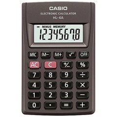 CALCULADORA DE BOLSO 8 DÍGITOS HL-4A-S4-DP PRETA - CASIO