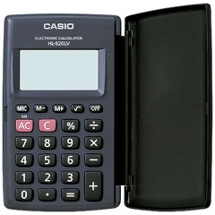 CALCULADORA DE BOLSO 8 DÍGITOS HL-820LV-BK-S4-DH PRETA, COM TAMPA ABRE E FECHA - CASIO