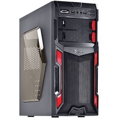 GABINETE MID-TOWER TYPHOON VX GAMER PRETO/VERMELHO LATERAL EM ACRÍLICO - VINIK