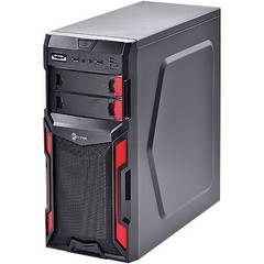 GABINETE MID-TOWER TYPHOON VX GAMER PRETO/VERMELHO LATERAL EM ACRÍLICO - VINIK - comprar online