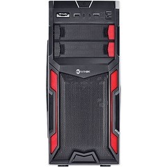 GABINETE MID-TOWER TYPHOON VX GAMER PRETO/VERMELHO LATERAL EM ACRÍLICO - VINIK na internet