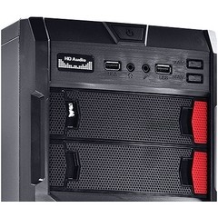 GABINETE MID-TOWER TYPHOON VX GAMER PRETO/VERMELHO LATERAL EM ACRÍLICO - VINIK