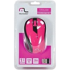 MOUSE SEM FIO 2.4GHZ PRETO E ROSA USB 1200DPI PLUG AND PLAY MO214 - MULTILASER - comprar online