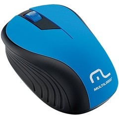 MOUSE SEM FIO 2.4GHZ PRETO E AZUL USB 1200DPI PLUG AND PLAY MO215 - MULTILASER