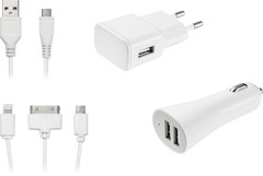 KIT DE CARREGADOR 3 EM 1 MICRO USB/IPHONE 4/IPHONE 5 - CB068