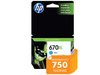 CARTUCHO DE TINTA INK ADVANTAGE HP SUPRIMENTOS CZ118AB HP 670XL CIANO 7,5 ML