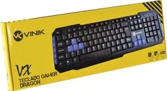 TECLADO USB GAMER DRAGON VX PRETO/AZUL - loja online