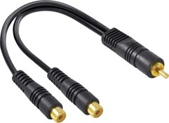 CABO DE ÁUDIO Y 1 RCA MACHO X 2 RCA FÊMEA 20 CM - Y2RMRF-20