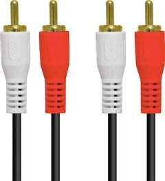 CABO DE ÁUDIO 2RCA X 2RCA 1.5 METROS COM CONECTORES DOURADO - 2RCA-15G