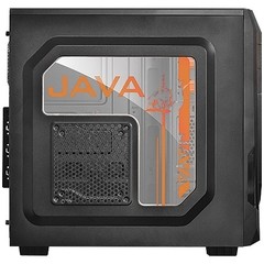 GABINETE MID-TOWER JAVA COM 1 FAN LED LARANJA LATERAL EM ACRILICO - JAVAPTOLR2FCA - PCYES - Preech Informática - Informática e suas tecnologias