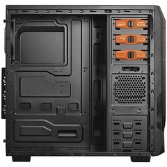 GABINETE MID-TOWER JAVA COM 1 FAN LED LARANJA LATERAL EM ACRILICO - JAVAPTOLR2FCA - PCYES - loja online