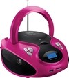 RÁDIO BOOMBOX 20W RMS CD/USB/SD/FM/AUX ROSA E PRETO SP179