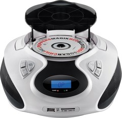 RÁDIO BOOMBOX 20W RMS CD/USB/SD/FM/AUX BRANCA E PRETA SP181 - comprar online