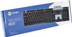 TECLADO USB ABNT2 COM 107 TECLAS PRETO/PRATA KS31 - loja online