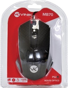 Imagem do MOUSE ÓPTICO PS2 MB70 1200DPI PRETO