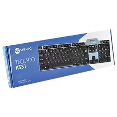 TECLADO PS2 ABNT2 COM 107 TECLAS PRETO/PRATA KS31 - VINIK - loja online