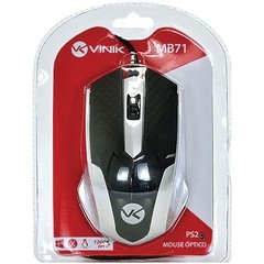 Imagem do MOUSE ÓPTICO PS2 MB71 1200DPI PRETO/PRATA - VINIK