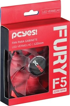 COOLER FAN PARA GABINETE 120MM FURY F5 LED VERMELHO - F5120LDVM - comprar online