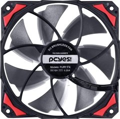 FAN PARA GABINETE 120MM FURY F4 LED VERMELHO - F4120LDVM - PCYES - Preech Informática - Informática e suas tecnologias