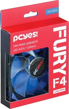 COOLER FAN PARA GABINETE 120MM FURY F4 LED AZUL - F4120LDAZ