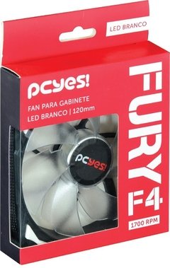 COOLER FAN PARA GABINETE 120MM FURY F4 LED BRANCO - F4120LDBC - loja online